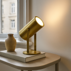 Modern rechargeable table lamp brass, Elko, 2W, 3000K LED, with switch