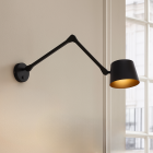 Modern wall light black, Rinke, with switch
