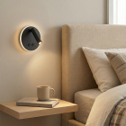 Modern wall light black, Robbie, 10W, 4000K LED, with switch