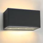 Black solar outdoor wall light plastic, Sunaina, 1W, 3000K LED, IP65