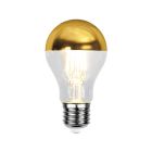 Dimmable E27 LED crown bulb Malik, gold, A60, 4,8W, 2700K, IP44