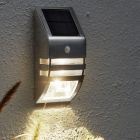 Aluminium solar outdoor wall light silver, Alistair, 0,04W, 3000K LED, IP44