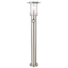 Metal outdoor floor lamp with motion sensor chrome, Shamayra, IP44