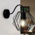 Industrial wall spotlight black, Alvina
