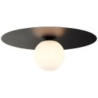 Modern flush ceiling light black, Gazi