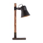 Wood table lamp brown, Audrey, with switch
