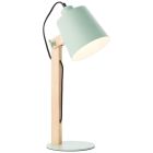 Wood table lamp green, Dorina, with switch