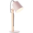 Wood table lamp pink, Dorina, with switch