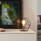 Industrial table lamp copper, Noelle, with switch