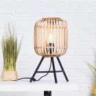 Industrial table lamp brown, Brain, with switch