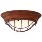 Industrial flush ceiling light rust coloured, Aoife