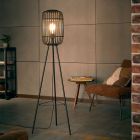 Wood floor lamp black, Brain