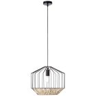 Wood pendant light black, Luisa