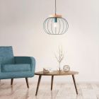 Wood pendant light blue, Donato