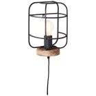 Wood wall light black, Taede, with switch