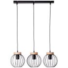 Wood pendant light black, Donato