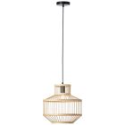 Wood pendant light black, Luit