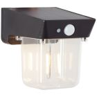 Modern solar outdoor wall light black, Steijn, 2W, 2700K LED, IP44