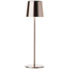 Modern rechargeable outdoor table lamp copper, Skander, 4W, warm to cold white adjustable LED, IP44, with touch dimmer