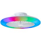 Modern ceiling fan white, Sofieke, 40W, RGBW LED, with remote control