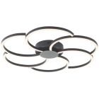 Design ceiling light black, Somia, 32W, warm to cold white adjustable LED, with remote control