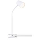 Plastic clip on light white, Musab, 7W, 3000K LED, 3-step dimmable