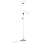 Plastic reading floor lamp white, Josephina, with switch