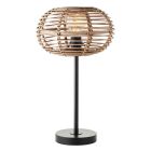 Rattan table lamp brown, Sevim, with switch
