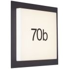 Aluminium illuminated house number black, Nurcan, 15W, 3000K LED, IP44