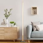 Rustic reading floor lamp brown, Renuka, 12W, 3000K LED, with switch