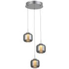 Design pendant light chrome, Emmely, 17W, 3000K LED