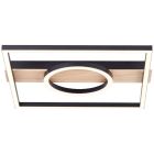 Design flush ceiling light brown, Konrad, 20W, 3000K LED