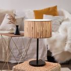 Rustic table lamp beige, Wenda, with switch