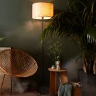 Wood floor lamp beige, Enna, with switch