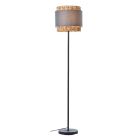 Rustic floor lamp grey, Vibeke, with switch