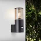 Modern outdoor wall light with motion sensor black, Sherwin, IP44
