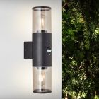 Modern outdoor wall light with motion sensor black, Sherwin, IP44