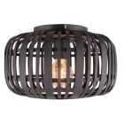 Wood flush ceiling light black, Brain