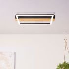 Wood flush ceiling light black, Fannie, 24W, 3000K LED