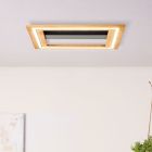 Wood flush ceiling light brown, Enise, 24W, 3000K LED