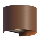 Rust Coloured up down wall light aluminium, Dion, 7W, 3000K LED, IP54