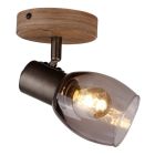 Wood ceiling spotlight black, Clifford