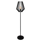 Industrial floor lamp black, Annabel, with switch