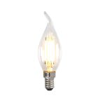 Dimmable E14 LED tip candle, 3w, transparent glass, 2700k