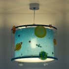 Blue kids pendant light plastic, Planets