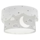 Grey children's ceiling light plastic, Moon