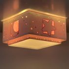 Pink children's ceiling light plastic, Moon and stars