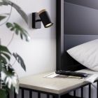 Black modern wall spotlight steel, Conradus, IP44