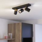 Black modern wall spotlight steel, Conradus, IP44