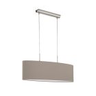 Taupe modern pendant light fabric, Abano